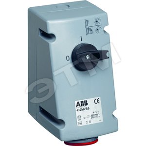 Розетка на поверхность с выключателем и блокировкой32A, 3P+E, IP44 - ABB