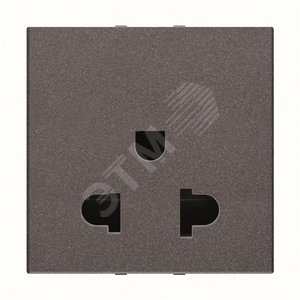 ABB Zenit Механизм розетки EU/US (смешанного) стандарта с заземлением (2P+E), 2M, 13А / 127В, антрацит | N2238 AN | 2CLA223800N1801 | ABB