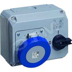Розетка с выключателем и механической блокировкой 363MHS6W, 63A, 3P+E, IP67, 6ч | 2CMA167899R1000 | ABB