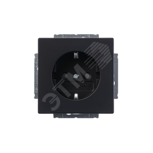 Розетка SCHUKO 16А 250В с защитными шторками, серия solo/future, цвет чёрный бархат | 2013-0-5333 | 2CKA002013A5333 | ABB 5