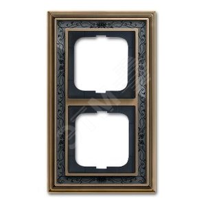 Рамка 2-постовая, серия Династия, Латунь античная, черная роспись | 1754-0-4596  | 2CKA001754A4596 | ABB 2