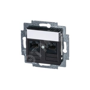 ABB Levit Антрацит Розетка комп. 2-ая 2хRJ45 категория 5e | 5014H-A51018 63W | 2CHH295118A6063 | ABB - фото 2