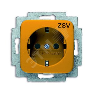 Розетка SCHUKO 16А 250В, серия Busch-Duro 2000 SI оранжевая (центральная плата и суппорт) | 2011-0-2233 | 2CKA002011A2233 | ABB 2