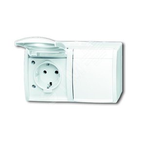 Розетка SCHUKO 16А 250В IP44, двойная, горизонтальная, для открытого монтажа, серия ocean, цвет альпийский белый | 2084-0-0727  | 2CKA002084A0727 | AB - фото 2