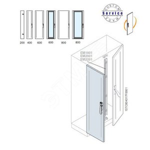 Створка двойной двери 2200x800мм ВхШ 2