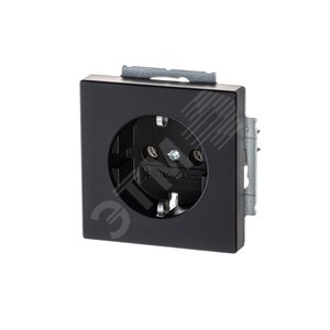 Розетка SCHUKO 16А 250В, серия solo/future, цвет чёрный бархат | 2011-0-6211  | 2CKA002011A6211 | ABB 2