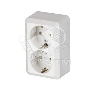 Jussi Розетка двойная DoubleSCHUKO с заземлением наружная 16А/250В зажимные клеммы (402EA)