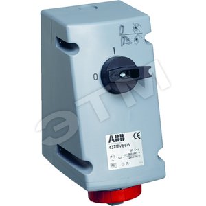 Розетка с выключателем и механической блокировкой 432MVS6W, 32A, 3P+N+E, IP67, 6ч | 2CMA167888R1000 | ABB - ABB