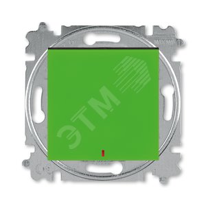 ABB Levit Зелёный / дымчатый чёрный Переключатель 1-кл. с подсветкой контрольная | 3559H-A25445 67W | 2CHH592545A6067 | ABB 2