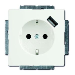 Розетка Schuko с устройством зарядным USB белый бархат  защита от перегрузки и КЗ безвинтовые клеммы - фото 2