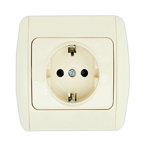 ZIRVE крем/крем розетка с/з (501-000303-217) - ABB