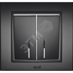 Zena дымчатый выкл 2кл с подсв. Led - ABB