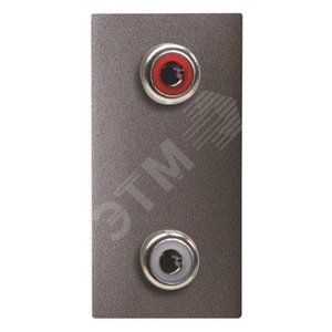Механизм 2xRCA разъёма, красный+белый, 1-модульный, серия Zenit, цвет антрацит (N2155.2 AN) - ABB