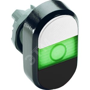 Кнопка двойная MPD8-11G (белая/черная) зеленая линза с текстом ( START/STOP) | 1SFA611137R1102 | ABB - фото 2