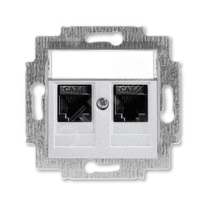 ABB Levit Серебро Розетка комп. 2-ая 2хRJ45 категория 6 | 5014H-A61018 70W | 2CHH296118A6070 | ABB - фото 2