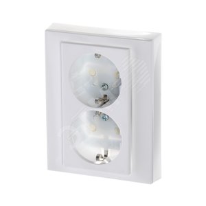 ABB Levit Белый / ледяной Розетка 2-ая с з/к со шторками 16А | 5522H-C03457 01W | 2CHH223457C6001 | ABB - фото 2