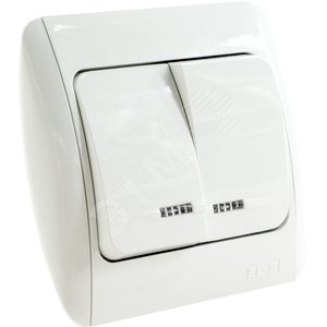 ZIRVE бел/бел выключатель 2кл подсв. Led (501-010202-203) - ABB