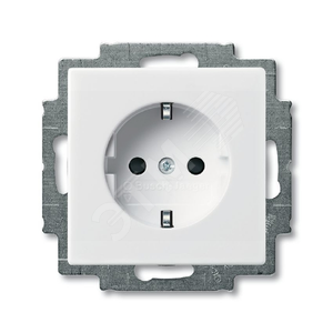 ABB Basic 55 Альп. белый Розетка с/з 16А 250В, с винтовыми клеммами | 2011-0-6155  | 2CKA002011A6155 | ABB - фото 2