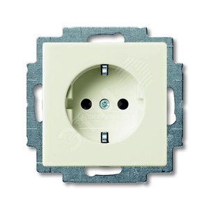 ABB Basic 55 Шале (белый) Розетка с/з с защитными шторками | 2013-0-5339  | 2CKA002013A5339 | ABB - фото 2
