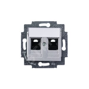 ABB Levit Серебро Розетка комп. 2-ая 2хRJ45 категория 5e | 5014H-A51018 70W | 2CHH295118A6070 | ABB - фото 3