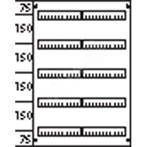 Пластрон с прорезями 2ряда/5 реек-150мм| AS225 | ABB 2