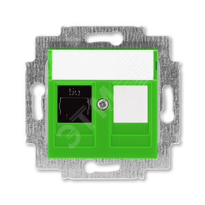 Розетка информационная ABB Levit RJ45 категория 5e и заглушка зелёный (5014H-A51017 67W) - фото 2