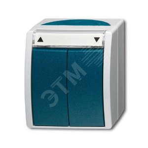 Выключатель жалюзи, с фиксацией, для открытого монтажа, IP44, серия ocean, цвет серый/сине-зелёный | 1085-0-1612  | 2CKA001085A1612 | ABB 2