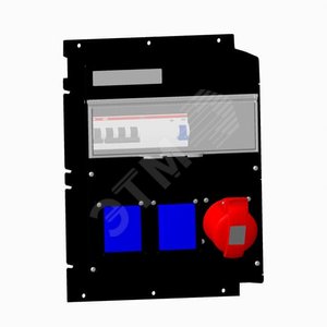Бокс MPR16B с розетками в сборе, IP44, пластик, черный (2CMA101631R1000) - ABB