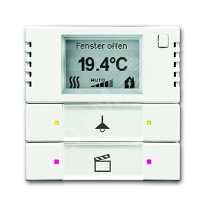 6128/28-884-500 Терморегулятор KNX c дисплеем и сенсором, 2/4-клавишный, белый бархат | 6134-0-0338 | 2CKA006134A0338 | ABB - ABB