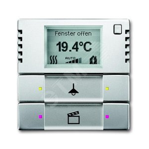 Терморегулятор KNX с дисплеем и сенсором, 2/4-клавишный, нержавеющая сталь 6128/28-866-500 - ABB