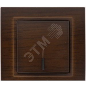 Zena темн. орех выключатель 1кл. прох. с подсв. Led