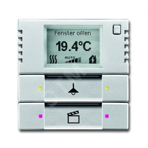6128/28-83-500 Терморегулятор KNX с дисплеем и сенсором, 2/4-клавишный, серебристый алюминий | 6134-0-0333 | 2CKA006134A0333 | ABB - фото 2
