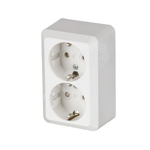 Jussi Розетка двойная DoubleSCHUKO с заземлением наружная 16А/250В зажимные клеммы (402EA) 2