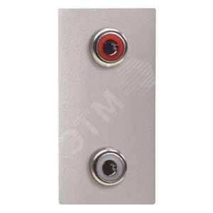 Механизм 2xRCA разъёма, красный+белый, 1-модульный, серия Zenit, цвет серебристый (N2155.2 PL) - ABB
