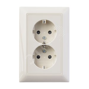 ABB Basic 55 Сл. кость Розетка 2-ая с/з моноблок, с защитными шторками | 2021-0-0379  | 2CKA002021A0379 | ABB - фото 3