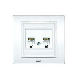 Zena бел. розетка комп 2-ая (САТ6+САТ6) (500-010200-248) - ABB