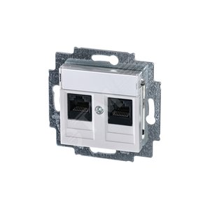 ABB Levit Жемчуг Розетка комп. 2-ая 2хRJ45 категория 5e | 5014H-A51018 68W | 2CHH295118A6068 | ABB - фото 2