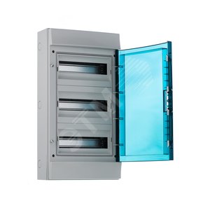 Щит распределительный навесной ЩРн-п 36М пластиковый прозрачная дверь (3 ряда) Mistral65 с клеммами (65P12X32A) 3