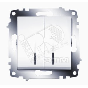 Cosmo Выключатель двухклавишный с подсветкой белый (619-010200-203) - ABB