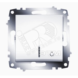 Cosmo Выключатель кнопочный с подсветкой белый (619-010200-206) - ABB