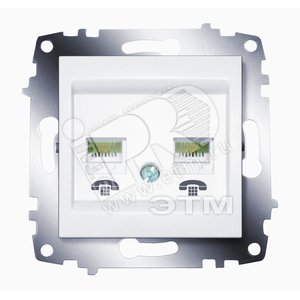 Cosmo Розетка TF 2 поста (RJ 11 + RJ 11) белая (619-010200-222) - ABB