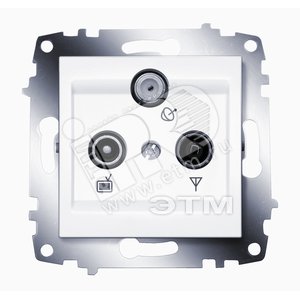 Cosmo Розетка проходная TV + Радио + Спутник белая - ABB