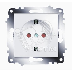 Cosmo Розетка с заземлением с защитными шторками белая - ABB