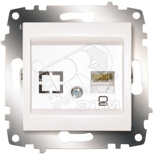 Cosmo Розетка компьютерная (RJ45 cat 6 + гнездо) белая - ABB
