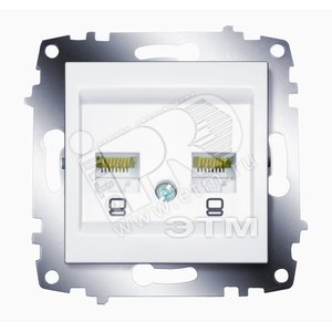 Cosmo Розетка компьютерная двойная (RJ45 cat 6 + RJ45 cat 6) белая (619-010200-248) - ABB