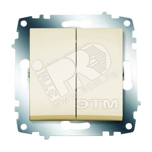 Cosmo Выключатель двухклавишный кремовый (619-010300-202) - ABB