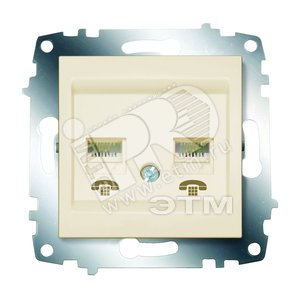 Cosmo Розетка TF 2 поста (RJ 11 + RJ 11) кремовая (619-010300-222) - ABB