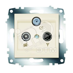 Cosmo Розетка проходная TV + Радио + Спутник кремовая (619-010300-233) - ABB