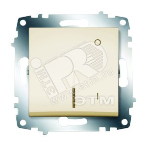 Cosmo Выключатель двухполюсный с подсветкой кремовый - ABB