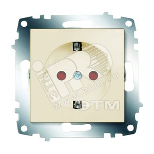 Cosmo Розетка с заземлением с защитными шторками кремовая (619-010300-243) - ABB